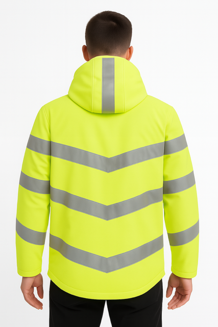 High-vis jas - hoog zichtbaarheid jas - soft shell – Fluorescerend Geel - Image 2