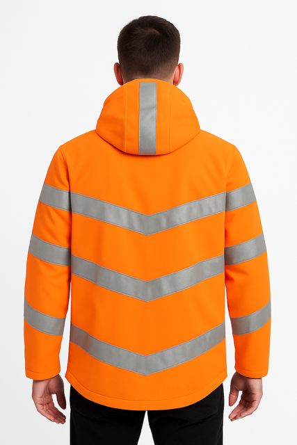 High-vis jas - hoog zichtbaarheid jas - soft shell - Flouorescerend Oranje - Image 2