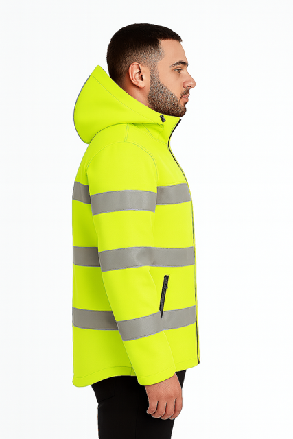 High-vis jas - hoog zichtbaarheid jas - soft shell – Fluorescerend Geel - Image 3