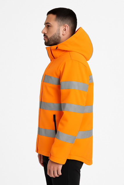 High-vis jas - hoog zichtbaarheid jas - soft shell - Flouorescerend Oranje - Image 3