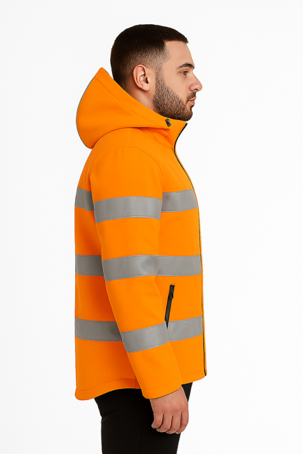 High-vis jas - hoog zichtbaarheid jas - soft shell - Flouorescerend Oranje - Image 4